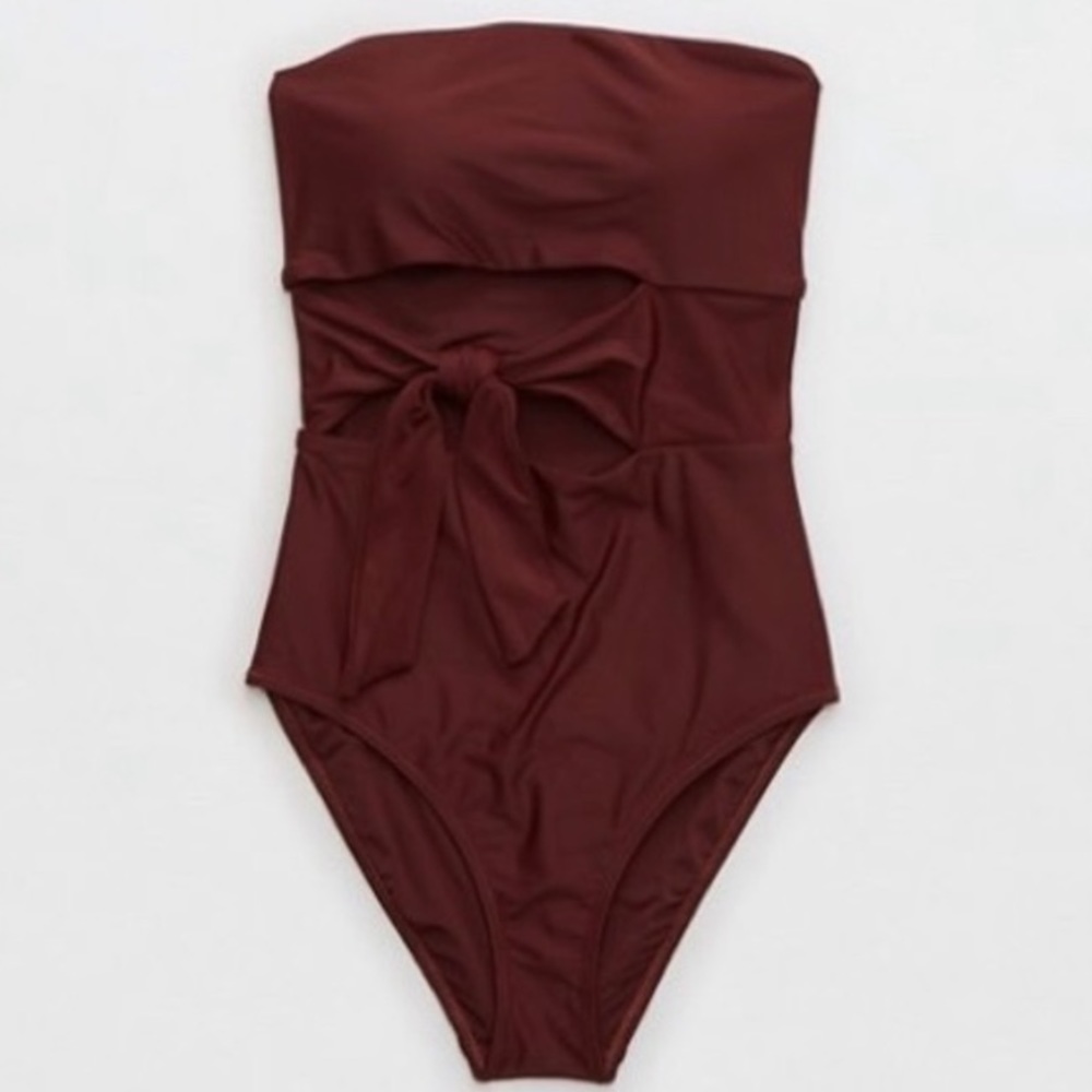 Aerie Wrap Strapless One Piece Swimsuit